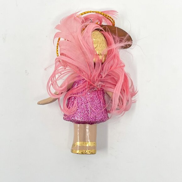Katherine's Collection 20s Flapper Kewpie Doll Christmas Ornament Pink Feathers - Picture 4 of 10